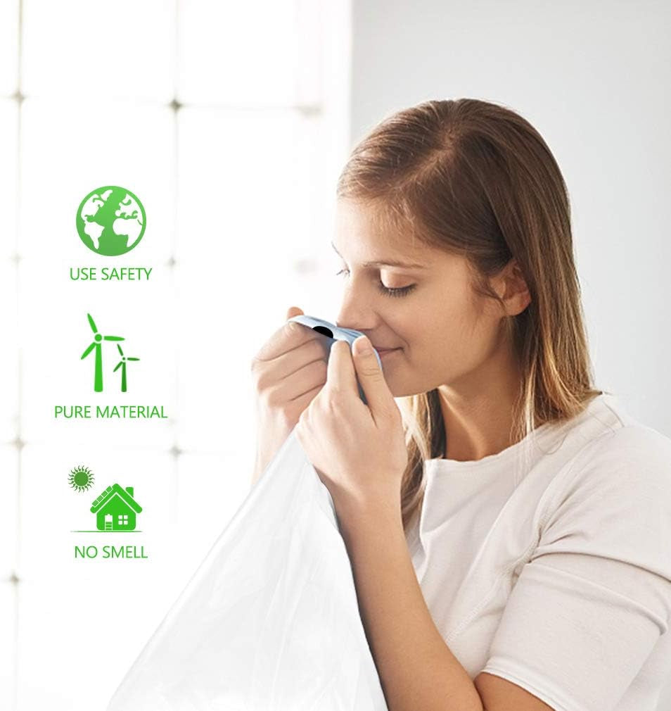 Teivio 2 Gallon Small Drawstring Trash Bags, 90 Count White Garbage Bags, Mini Plastic Bin Liners Fit 1.8-2 Gal Waste Bin for Bathroom, Kitchen, Bedroom, Office, Pet Litter, Household Daily Use