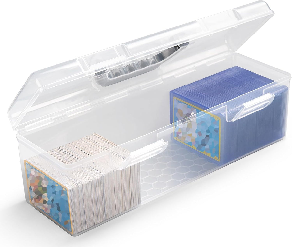 SUNEZLGO Storage Box for Toploader, Trading Card Storage Box Plastic, Playing Card Case, Large for Toploaders 200 Cards 750, Fit for Toploader and Standard Card