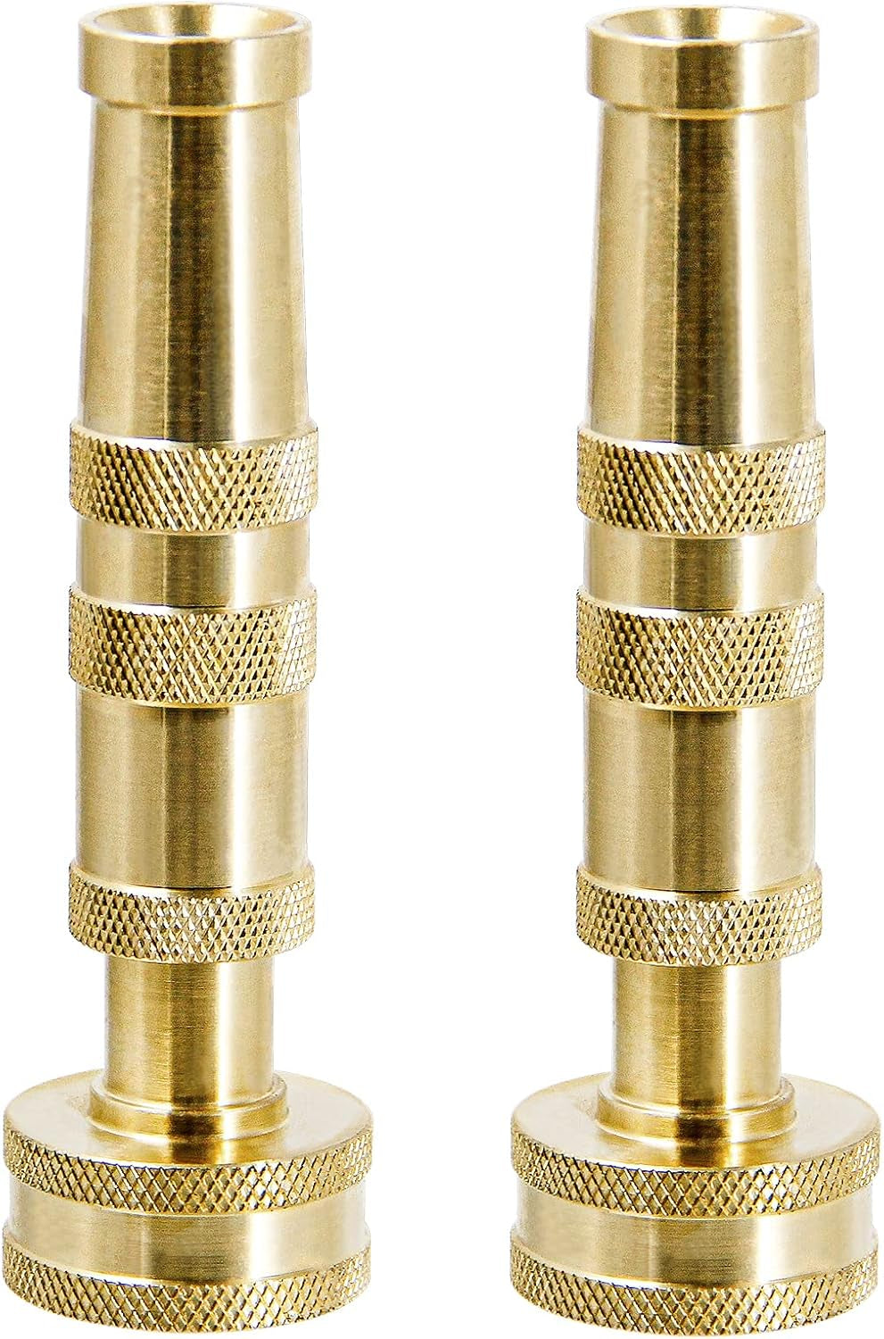 Twinkle Star Heavy-Duty Brass Adjustable Twist Hose Nozzle, 2 Pcs