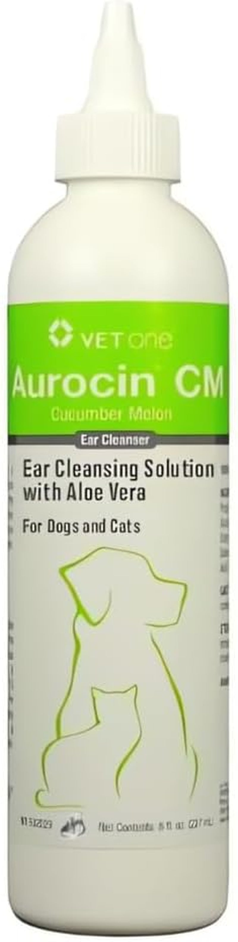 Vet One Aurocin Cm Ear Cleanser (Cucumber Melon) with Aloe 8Oz