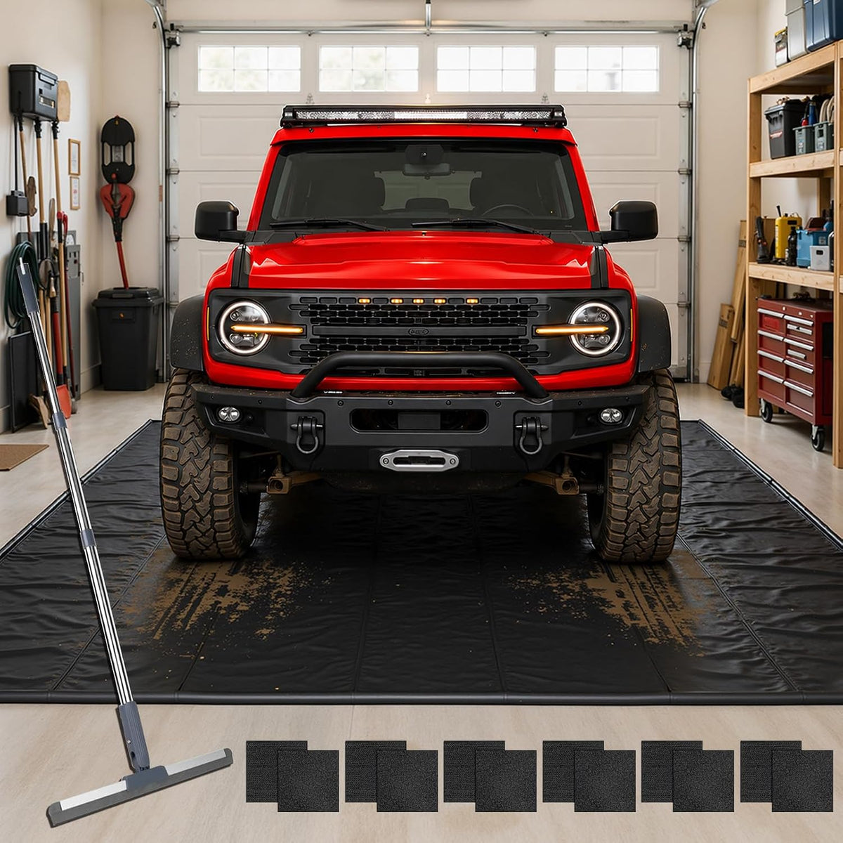 7'9" X 16' Garage Floor Mat, Heavy-Duty Containment Mat for under Car