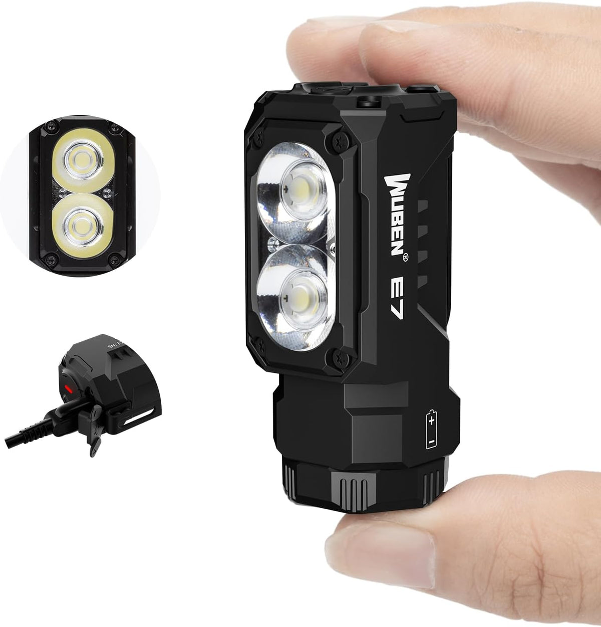 WUBEN E7 1800 Lm Hight Lumen Mini Flashlight with Magnet