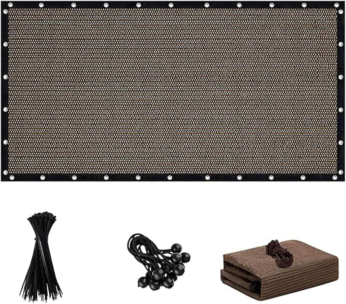 6 X 10 FT 90% Sun Shade Cloth with Grommets, Pergola Shade Cover, Mesh Tarp Sun Screen for Patio, Outdoor, Garden, Backyard