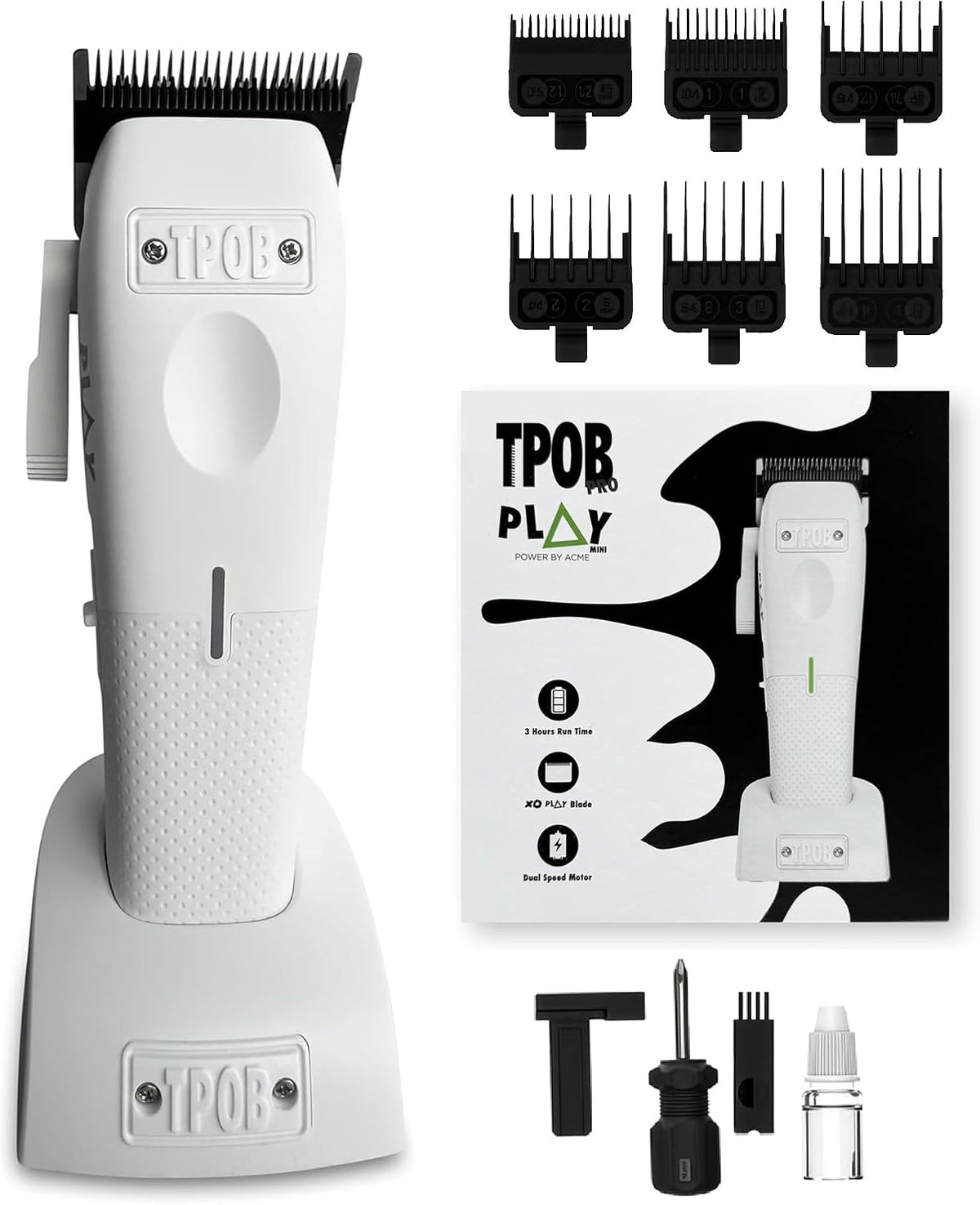TPOB Mini Play Professional Hair Clippers without Charge Stand (Black)