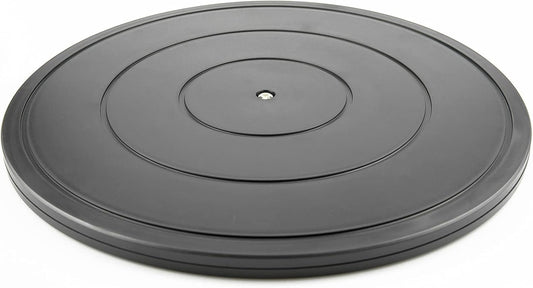 18Inch Lazy Susan Turntable - Heavy Duty Rotating Swivel Steel Ball Bearings - Flat Base Stand for Tv/Computer/Monitor/Arts/Crafts/Bonsai/Christmas Tree/Cabinet Organizer(Plastic&Black)