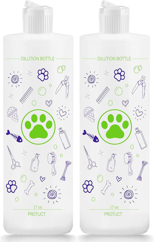 2 Pack Pet Shampoo Dilution Bottles, Specialties Mixing Bottle for Concentrated Dog Shampoo and Conditioner Grooms (2)