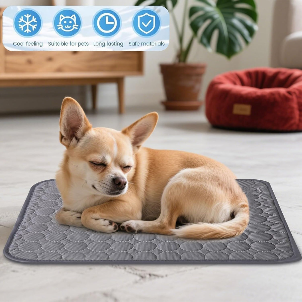 Cooling Dog Mat Extra Large, 28" X 20" Thick & Durable Washable Cooling Mat for Extra Large Dogs, Portable Extended Cooling with Waterproof Color-Changing Arc-Chill Fiber