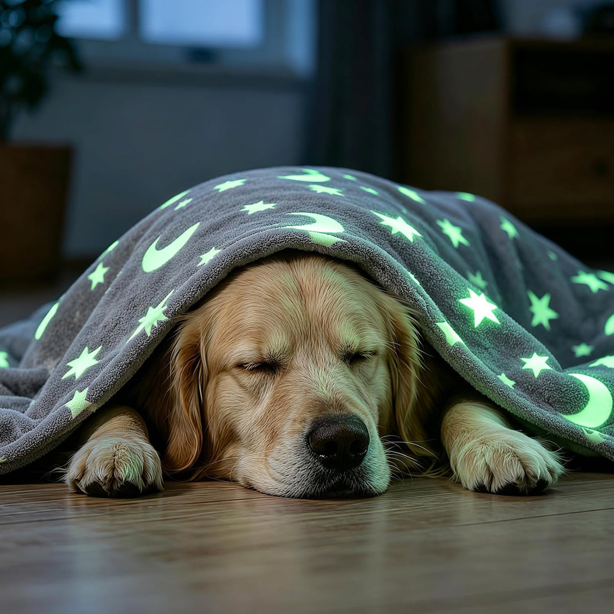 Super Soft Fluffy Dog Blanket, 40"X32"Night-Luminous Star Dog Blankets for Small Dogs Puppy Cat Pet Essentials