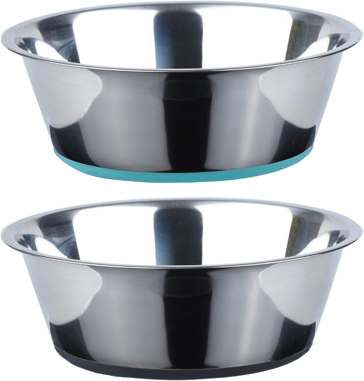PEGGY11 Deep Stainless Steel Dog Bowls, 6 US Cup Each, 2-Pack