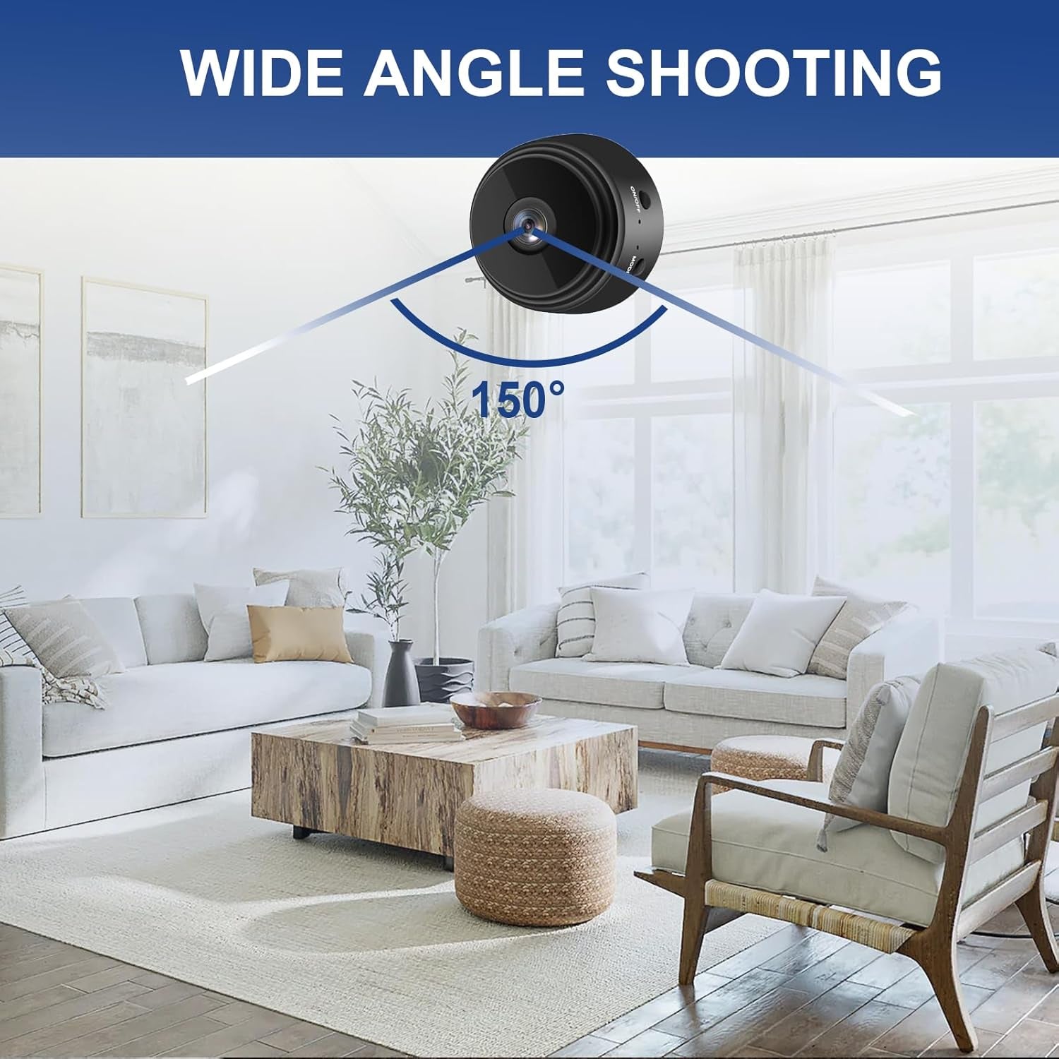 Senri 3 Pack Mini Security Camera, 1080P HD Wifi Home Indoor Outdoor Camera for Baby/Pet/Nanny, IP Camera Remote Viewing for Security with Ios,Android Phone App(Video Only)