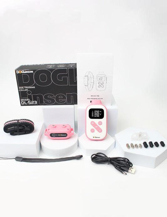 Pink 2-In-1 Dog Training Collar - Rechargeable Bark Stopper & Remote Trainer for Small to Large Dogs - 20260618