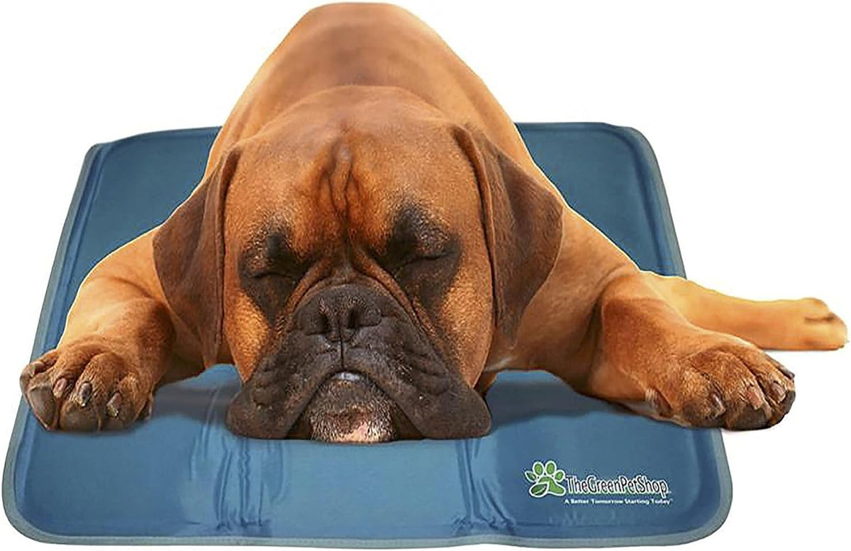 The Green Pet Shop Cooling Pet Mat / Pad - Patented Pressure-Activated Cool Gel Technology - Help Your Dog Stay Cool - Prevent Overheating and Dehydration - Ideal for Home and Travel - Medium/Large