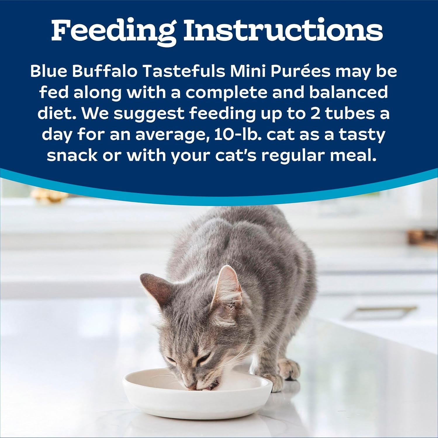 Blue Buffalo Tastefuls Mini Purées Natural Cat Treats, Chicken, Tuna, Salmon Variety Pack, 0.5 Oz. Single Servings, 24-Count