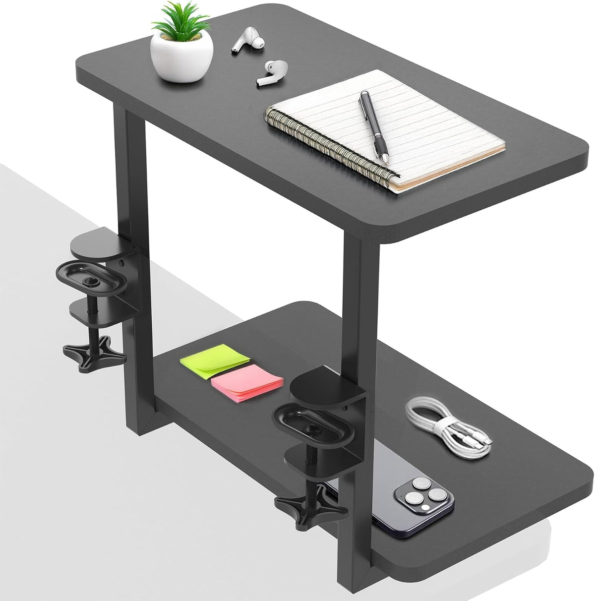 VIVO 2-Tier Clamp-On Flexible Shelving Unit, 16"