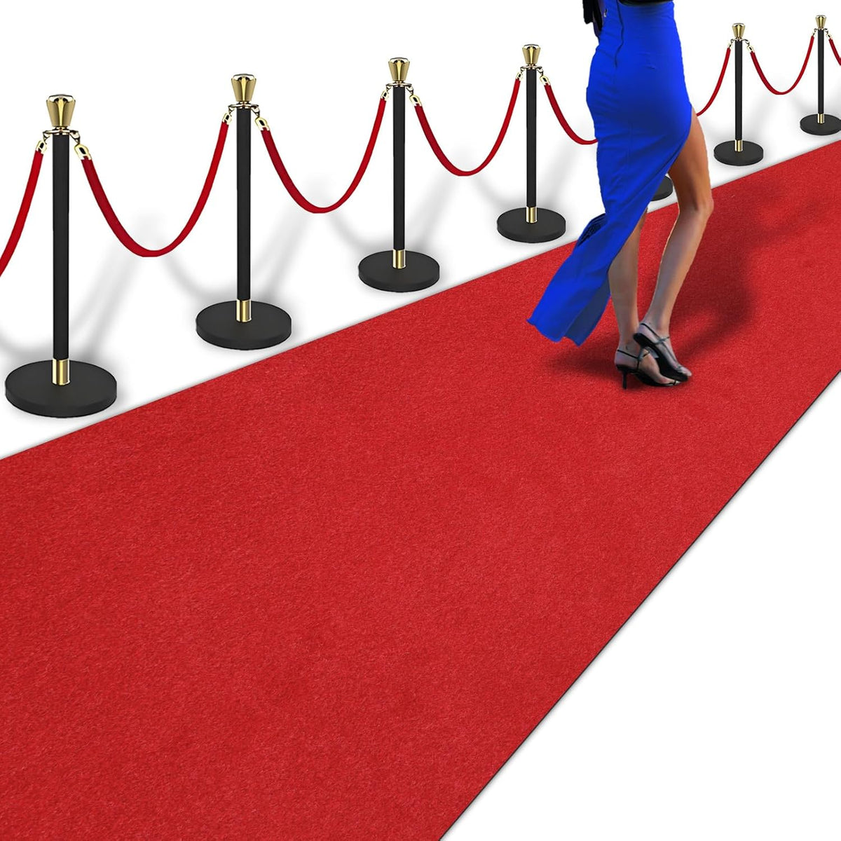 PBHEPJ 3Ft X 10Ft Extra Thick Red Carpet Runner for Party & Hollywood, Festival Celebration, Wedding, Graduation Ceremony, Award Ceremony, VIP Reception, Heavy-Duty, Non-Slip TPR Rubber