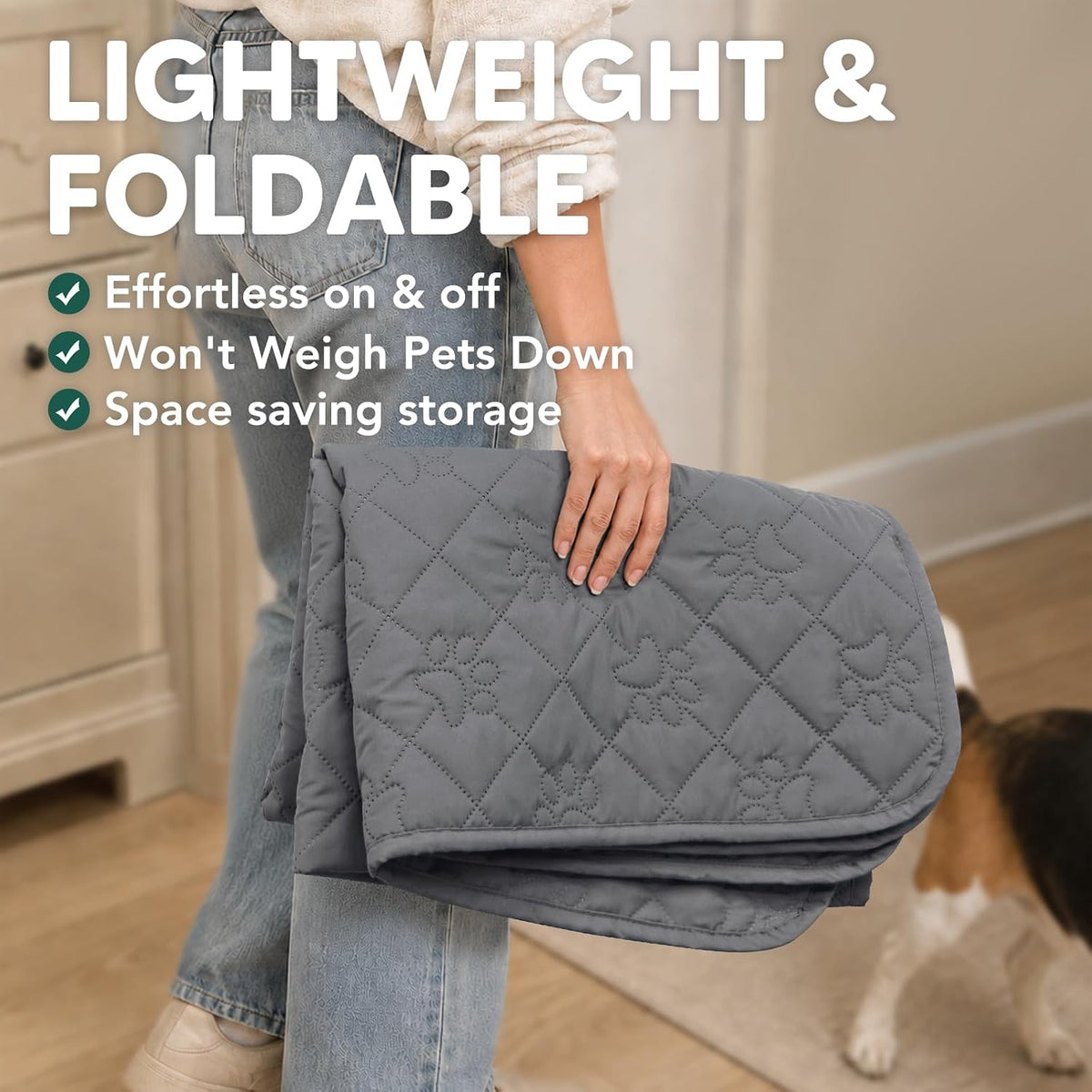 PAWFINITY Waterproof Bed Cover for Dogs, Pet Blanket for Mattress Washable