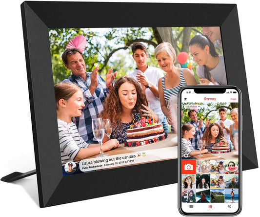 32GB FRAMEO 10.1 Inch Smart Wifi Digital Photo Frame 1280X800 IPS LCD Touch Screen, Auto-Rotate Portrait and Landscape, Built in 32GB Memory, Share Moments Instantly via Frameo App from Anywhere