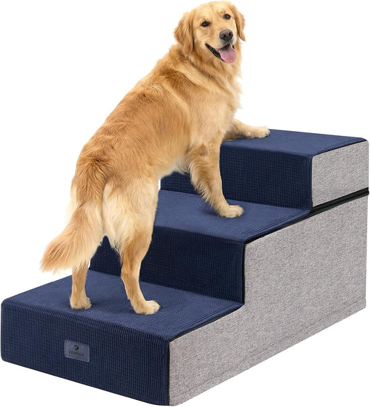 Veehoo Dog Stairs for Bed Couch Large Dogs Extra Wide 20", Pet Steps 18" H
