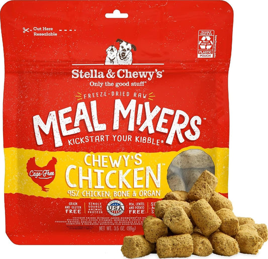 Stella & Chewy'S Freeze-Dried Raw Chicken Meal Mixers- Dog Food Topper and Mixer - Made with 95% Cage-Free Chicken, Organs & Bone - Perfect for Picky Eaters - Grain-Free - 3.5Oz