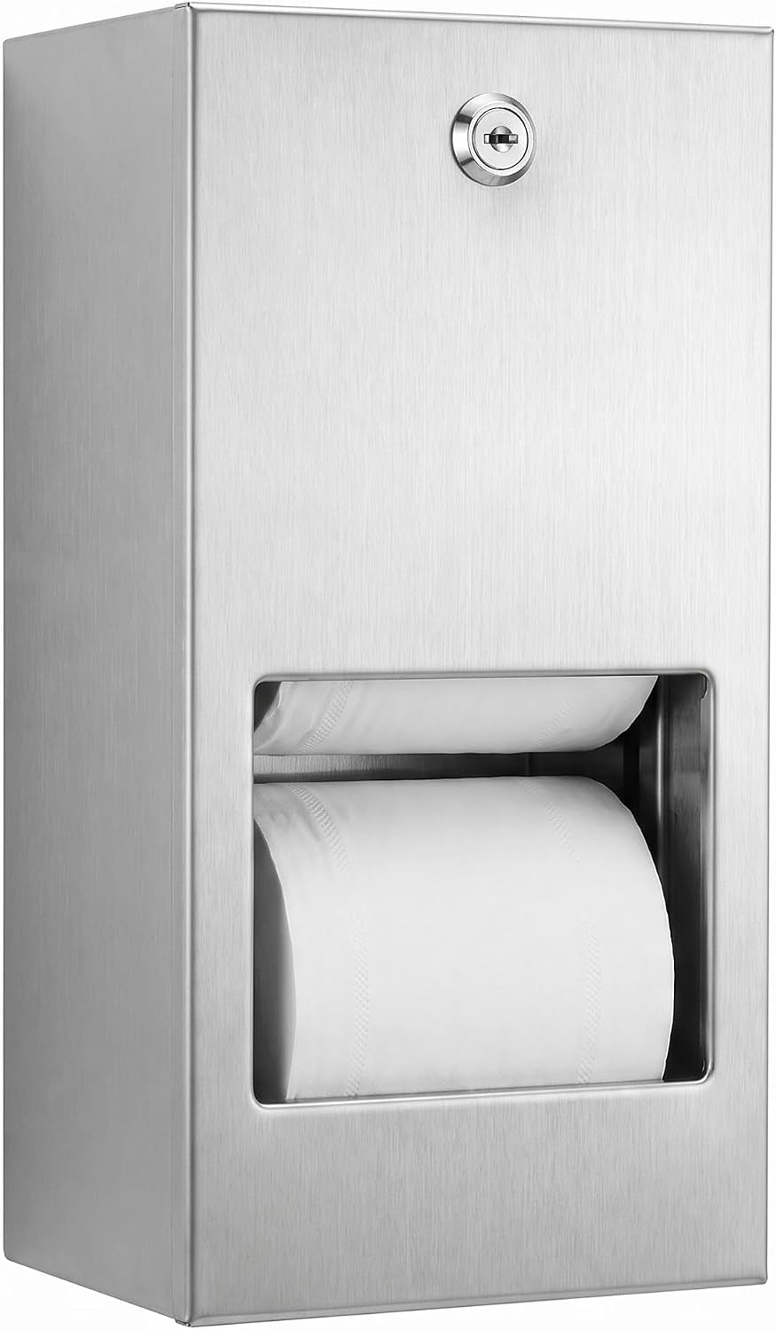 Wall Mount Commercial Stainless Steel Double Toilet Paper Holder