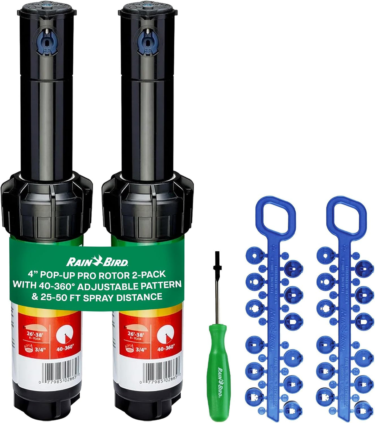 Rain Bird 5000 Rotor with Nozzle Tree 2 Pack + Rotor Screwdriver Tool