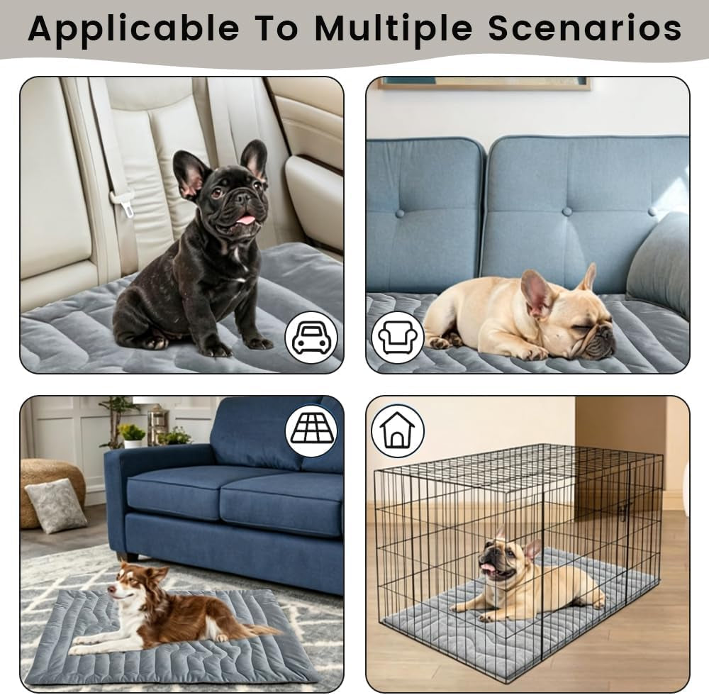 Cooling Mat for Dogs Outdoor, 48”X28” Super Thick & Reversible Cooling Mat for Dogs, Double-Sided Pet Cooling Mat, Portable Washable Kennel Bed, Dog Cooling Pad for All Pets, Grey