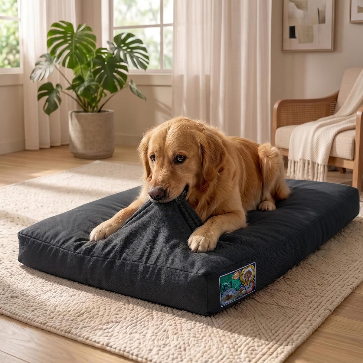 JOEJOY Chew Proof Indestructible Dog Bed for Large Dog, Chewproof Crate Pad