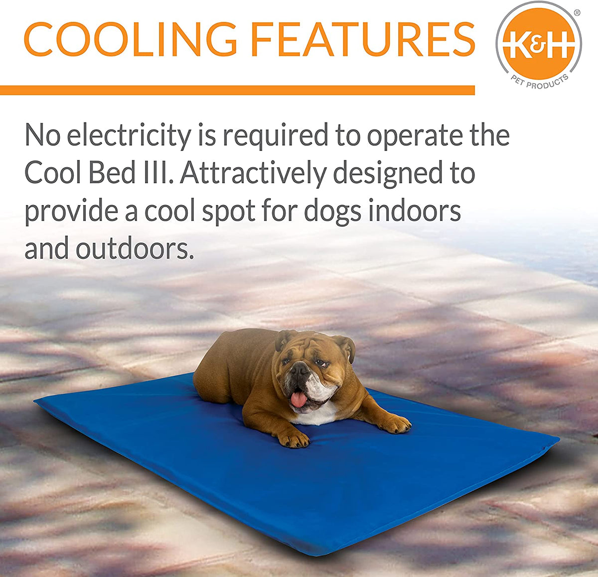K&H Dog Cooling Mat, Cool Bed III - Medium 32X22In Chill Blue