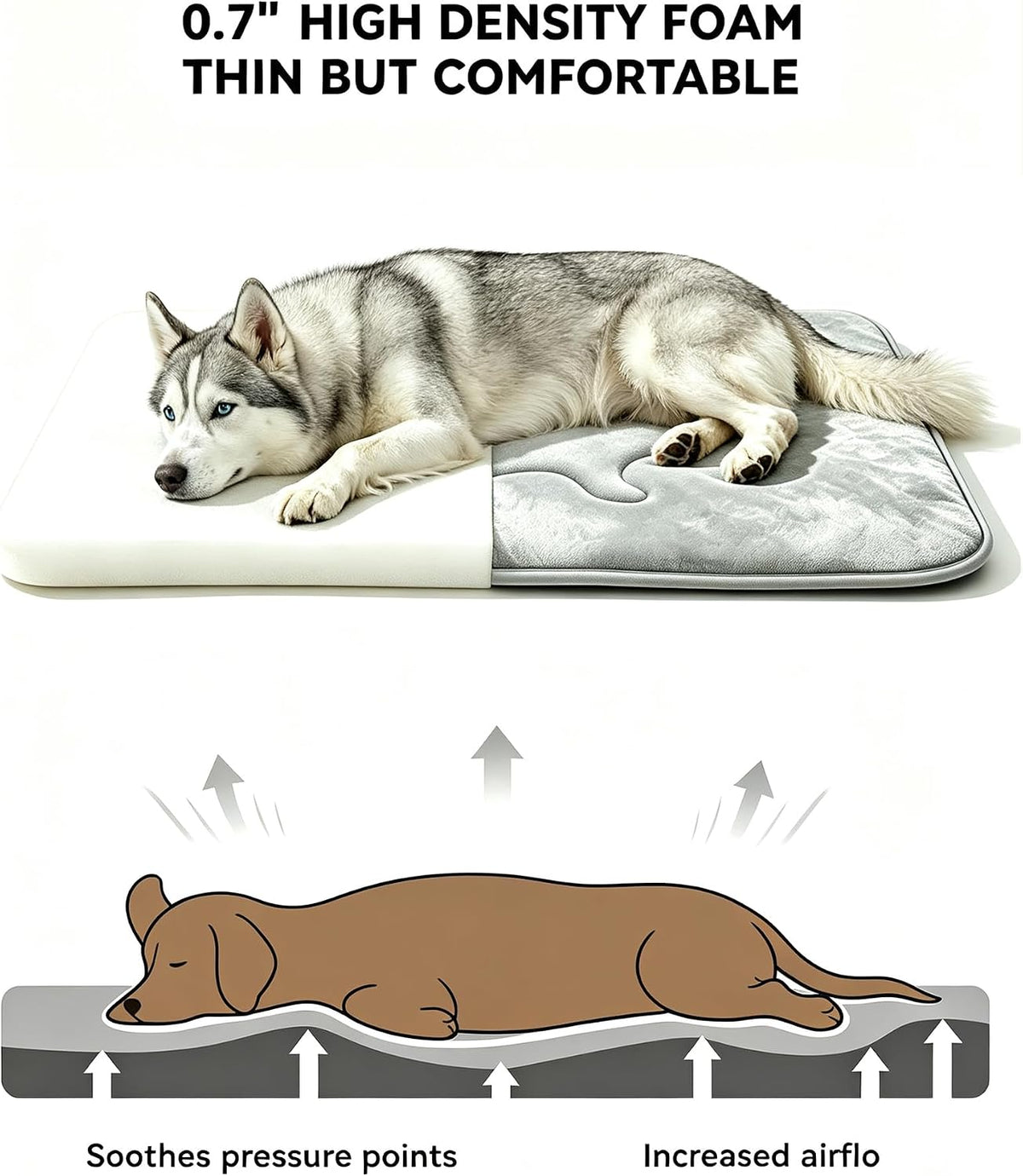 Cooling Mat for Dogs, Short Plush Crate Large Pet Pad Bed Indoor Outdoor XL