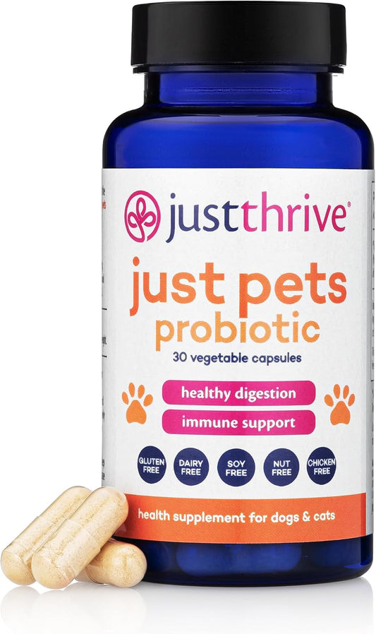 Just Thrive Just Pets Probiotic for Dogs & Cats Digestive Health Support