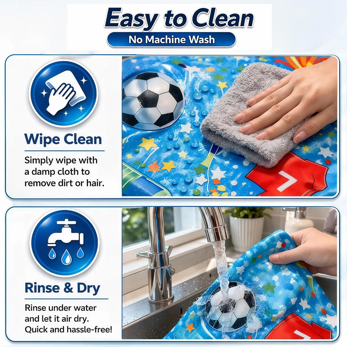 Dog Cooling Mat, Water-Activated Gel Ice Pad for Dogs&Cats, Self-Cooling Mat Soccer Fan Dog Gifts, Waterproof Wipe-Clean, Soccer-Themed Summer Beds for Outdoor&Indoor Large/Medium/Small Pets