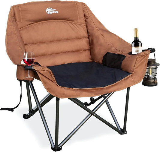 Oversized Camping Chairs for Adults Heavy Duty Folding Lawn Chair