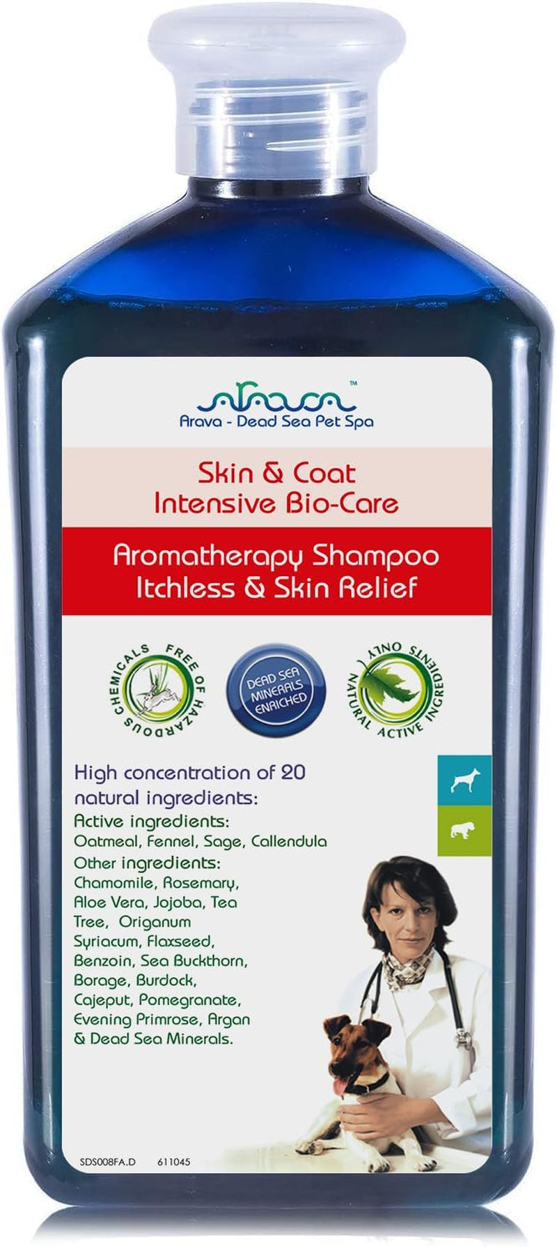 Arava Natural Medicated Dog Shampoo – anti Yeast anti Itch Dog Shampoo - Healthy Skin & Coat - First Aid in Hot Spots Ringworm Scrapes Abrasions & Dermatologic Infections - 400Ml / 13.5 Fl Oz