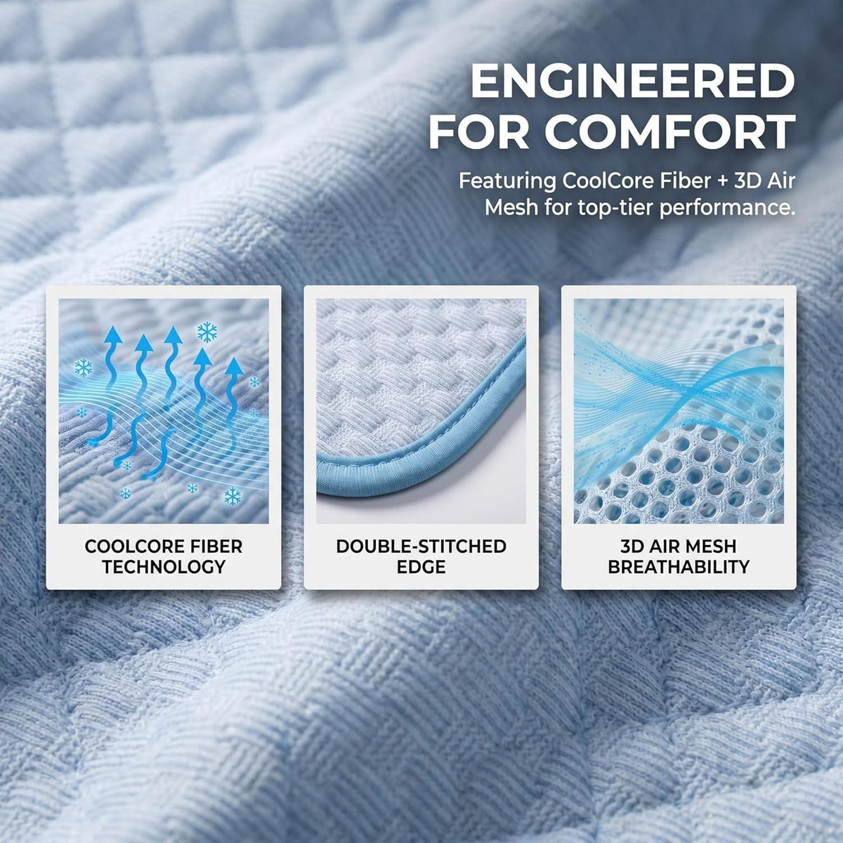 Dog Cooling Mat for Cats Small Pets, Gel Free Ice Silk Self Cooling Pad