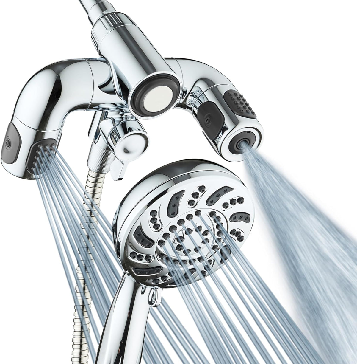 Aquadance High Pressure 156-Mode Handheld Shower Head Combo with Hydro Arms