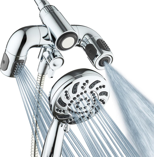 Aquadance High Pressure 156-Mode Handheld Shower Head Combo with Hydro Arms
