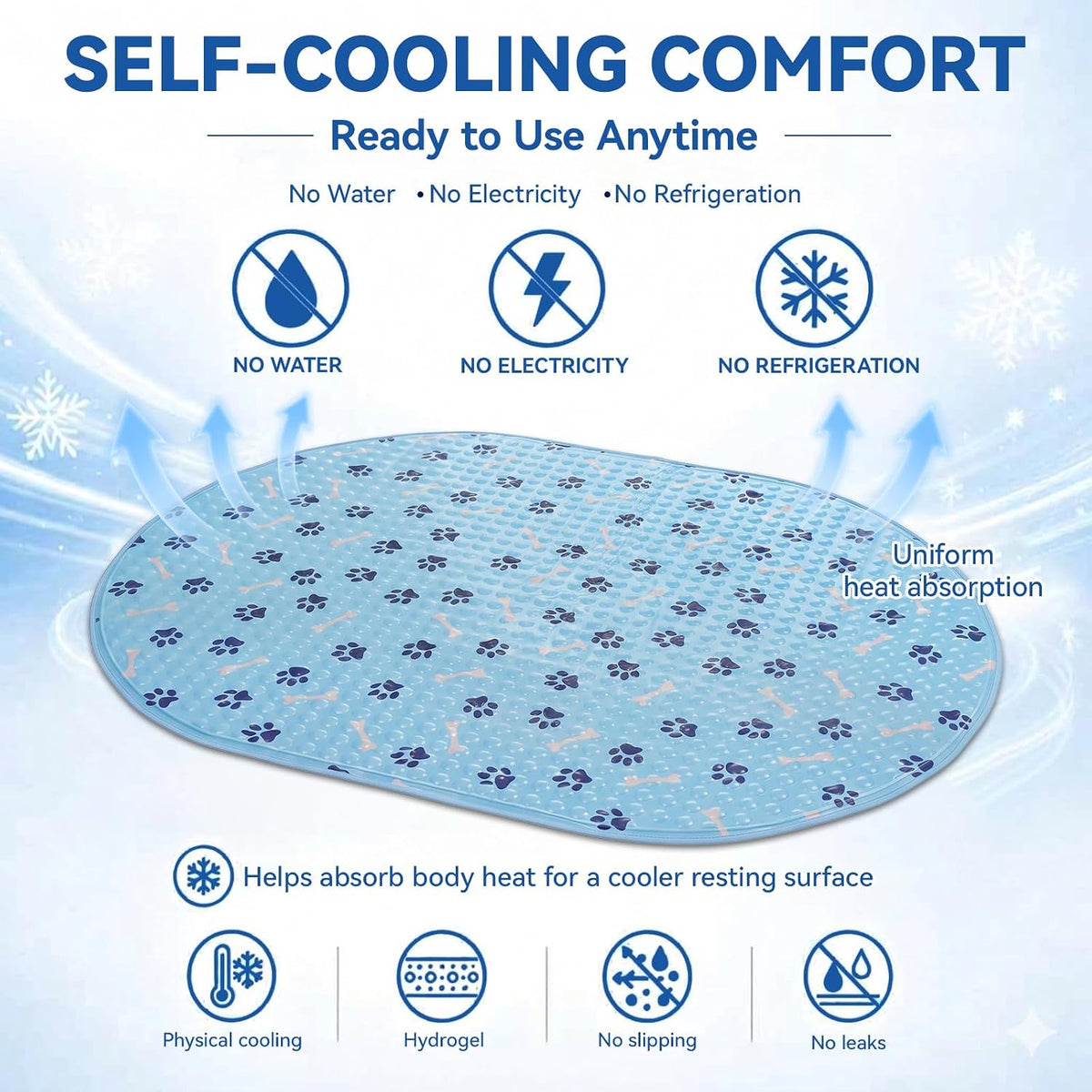 Cooling Mat for Dogs, Gel Dog Cooling Mat, Self-Cooling Gel Small Dog Pad
