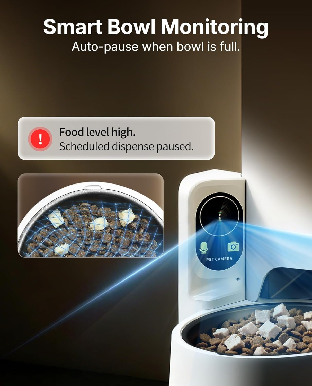 PETKIT Automatic Cat Feeder with Camera, Upgraded Multi-Cat Recognition, 2.4G&5G Wifi Pet Feeder with Freshness Preservation,3L Timed Food Dispenser with Low Food Sensor,Night Vision Motion Capturing