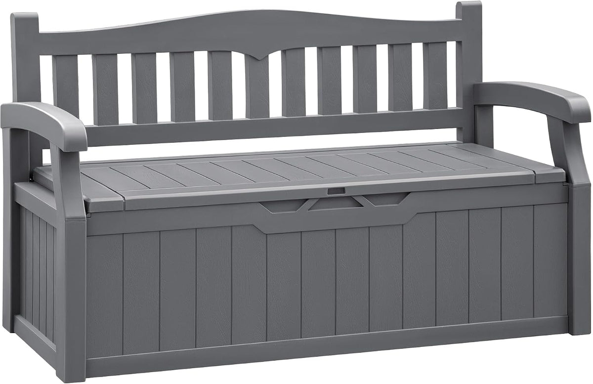Flamaker 80 Gallon Storage Bench, Deck Box with Seat Waterproof All-Weather