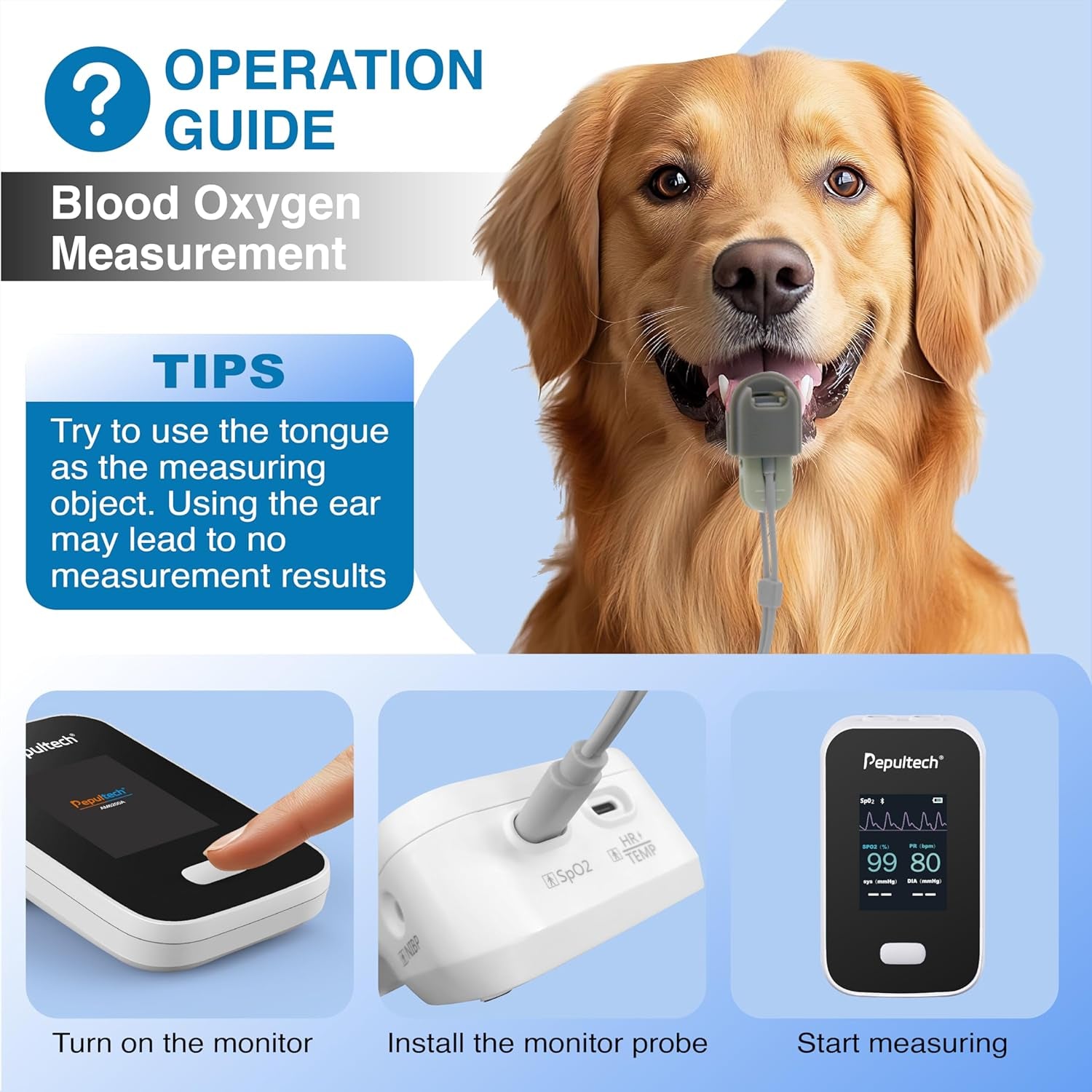 Bluetooth Veterinary Patient Monitor,Track Spo2 & Blood Pressure & Pulse Rate for Home Pet Care, 2.8Inch Display and Free App,Dog Pulse Oximeter for Famlily Clinic Use (AM6200A)