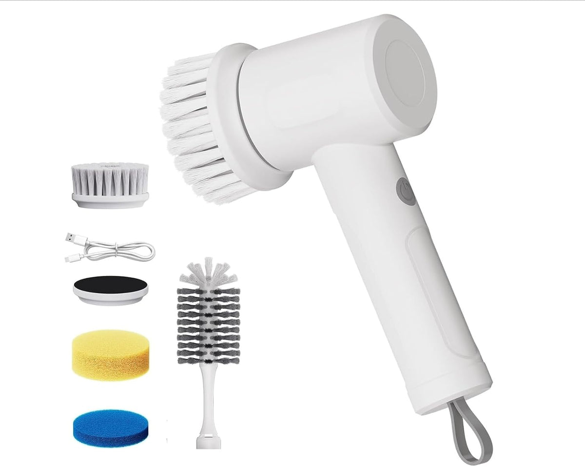 Electric Spin Scrubber, Cordless Handheld Brush, 2 Speeds