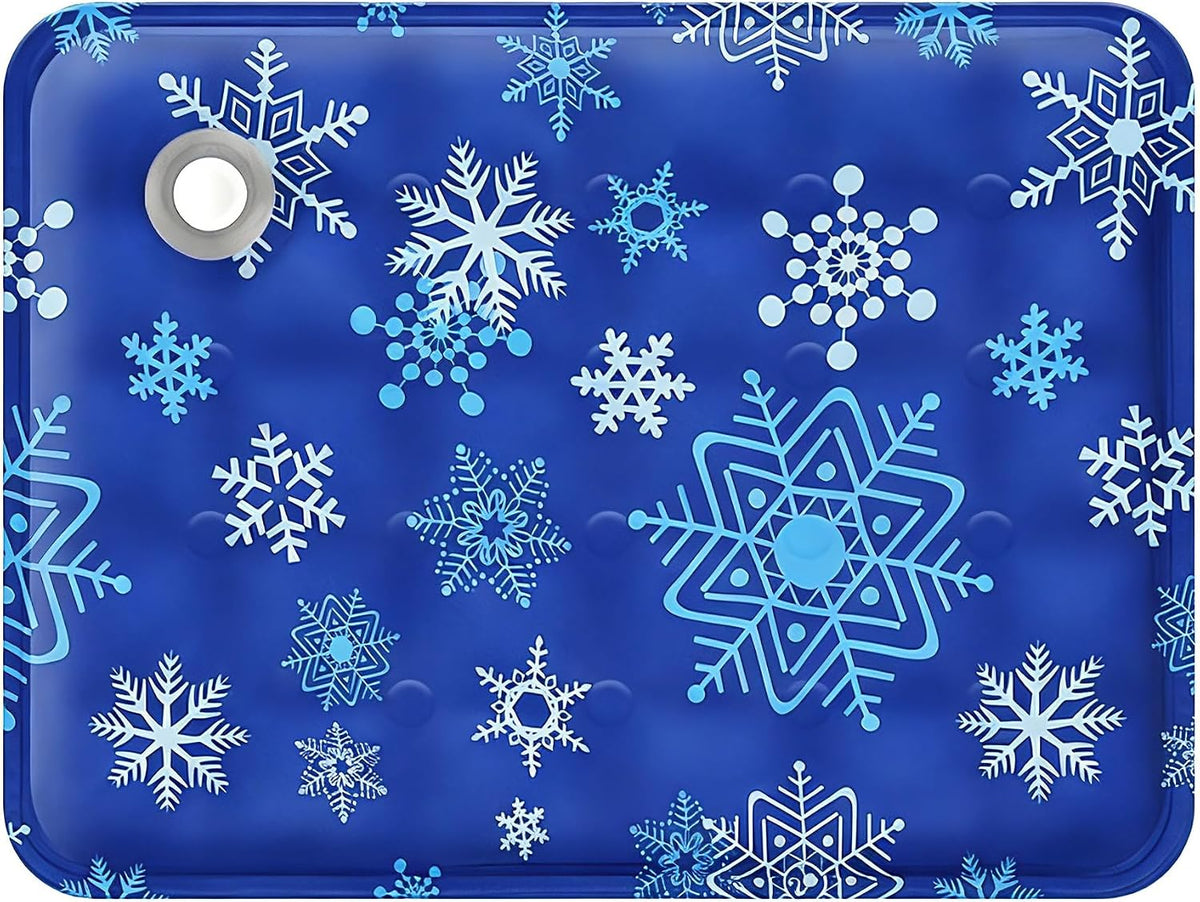 Pet Cooling Mat for Dogs & Cats (36"X24"), Non-Toxic Water-Activated Gel Ice Pad, Scratch Resistant & Leakproof Summer Dog Bed, Washable Seat Cushion for Pet, Sofa, Car (Snowflake Patterns)