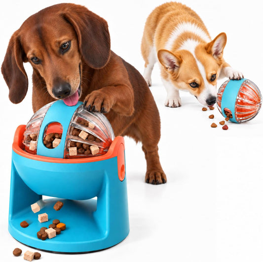 2-In-1 Dog Puzzle Toy, Adjustable Treat Dispenser & Interactive Slow Feeder