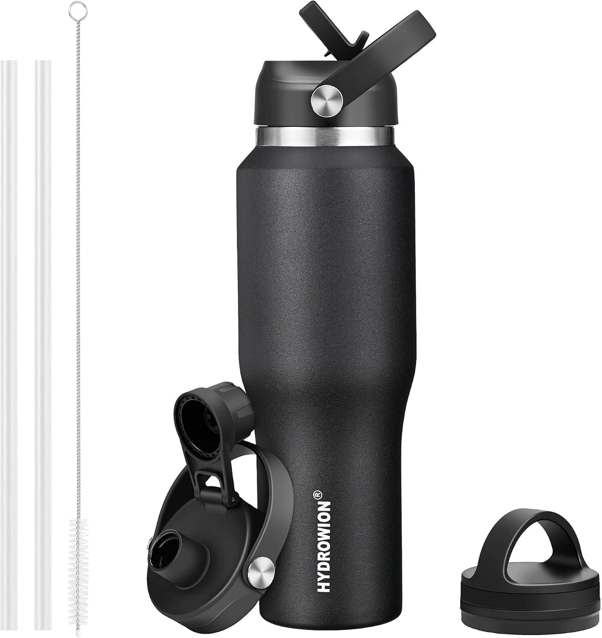 32 Oz Insulated Water Bottle Stainless Steel Triple-Wall with Straw Lid Set