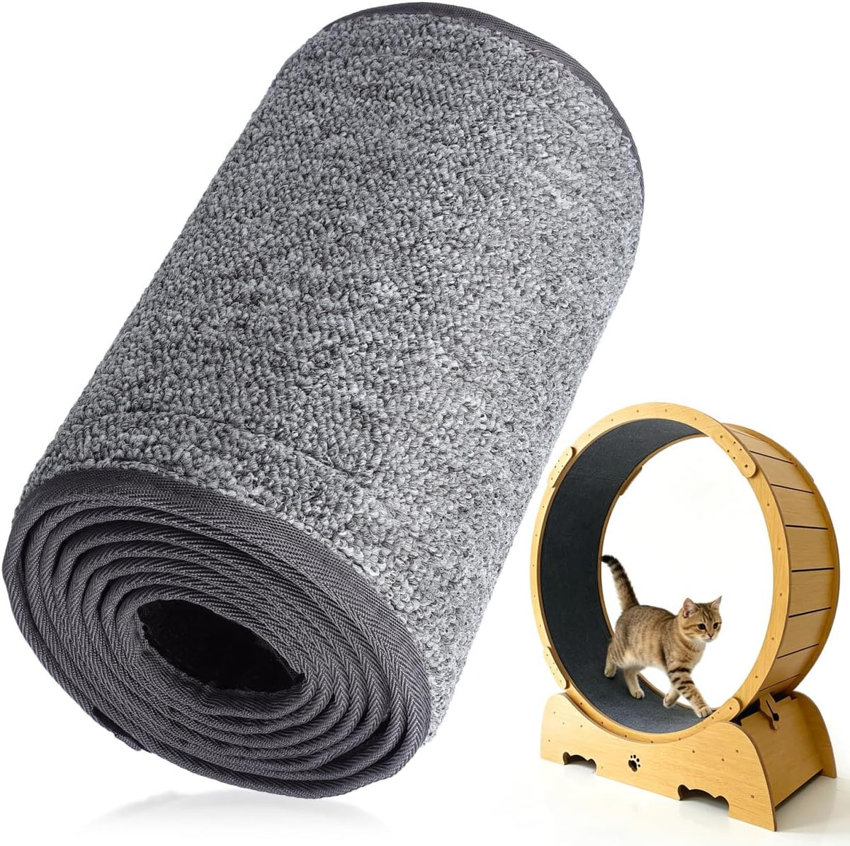 BESPORTBLE Cat Wheel Mat Replacement Pad for Exercise Wheel Cat Scratching Carpet Cuttable Design for All Engaging Track Accessories for Fun Easy Installation for Pet Owners