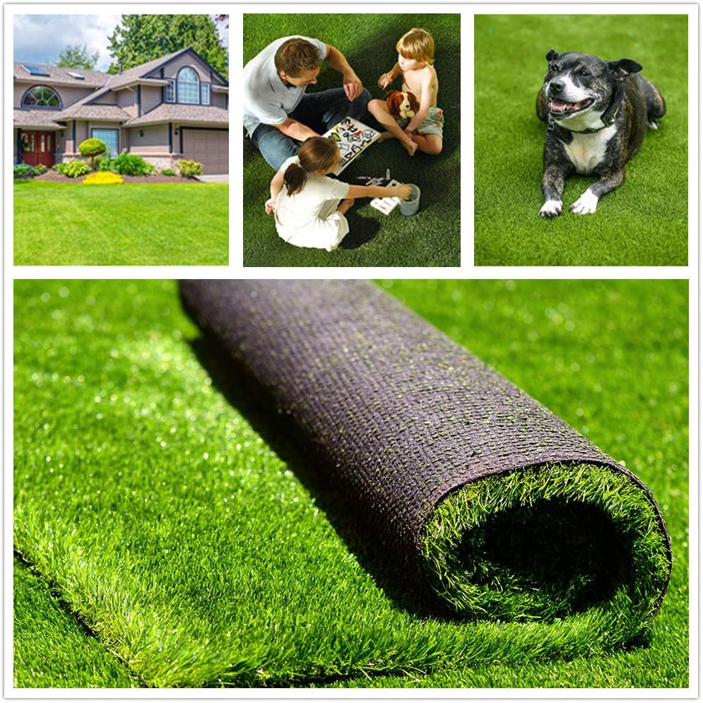 Fas Home Artificial Grass Turf 4X6 Ft, Fake Grass Rug with Drainage
