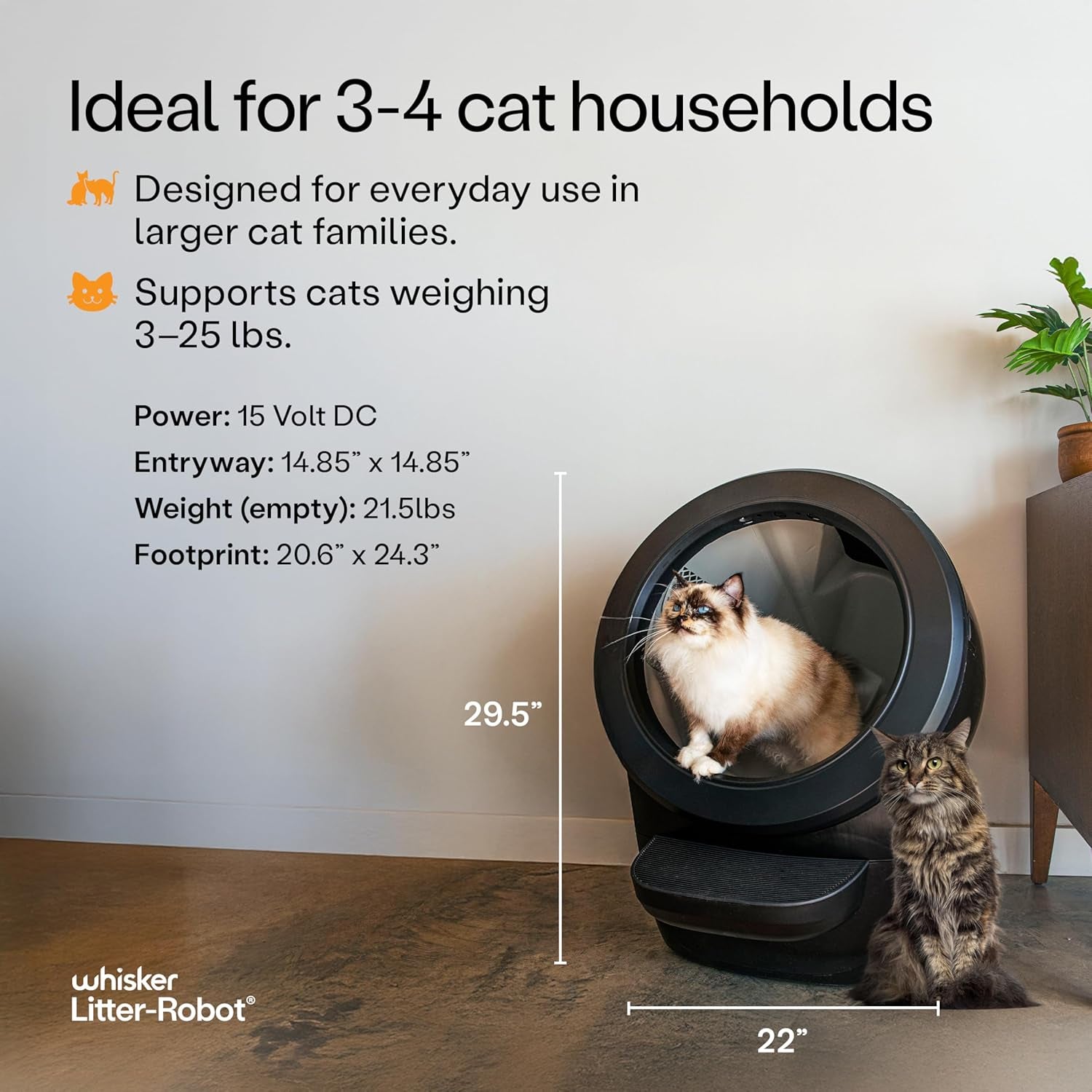 Whisker Litter-Robot 4 Supply Bundle, Black - Automatic, Self-Cleaning Cat Litter Box, Includes Litter-Robot 4, 3 Odortrap Refills, 10 Liners, 30 Cleaner Wipes, & 2 Carbon Filters
