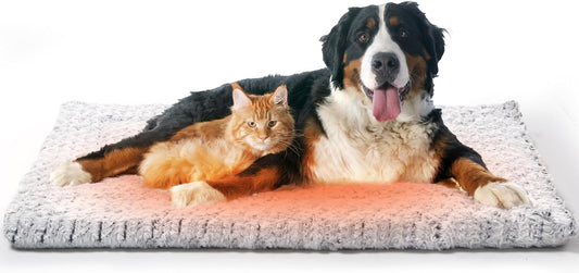 Self Warming Cat Bed 37 X 25.6 in - Beds for Indoor Outdoor Cats and Dogs, Machine Washable Cat Heating Pad, 2 in Thickened Pet Heating Pad for Cats & Dogs, Double Side Premium Soft