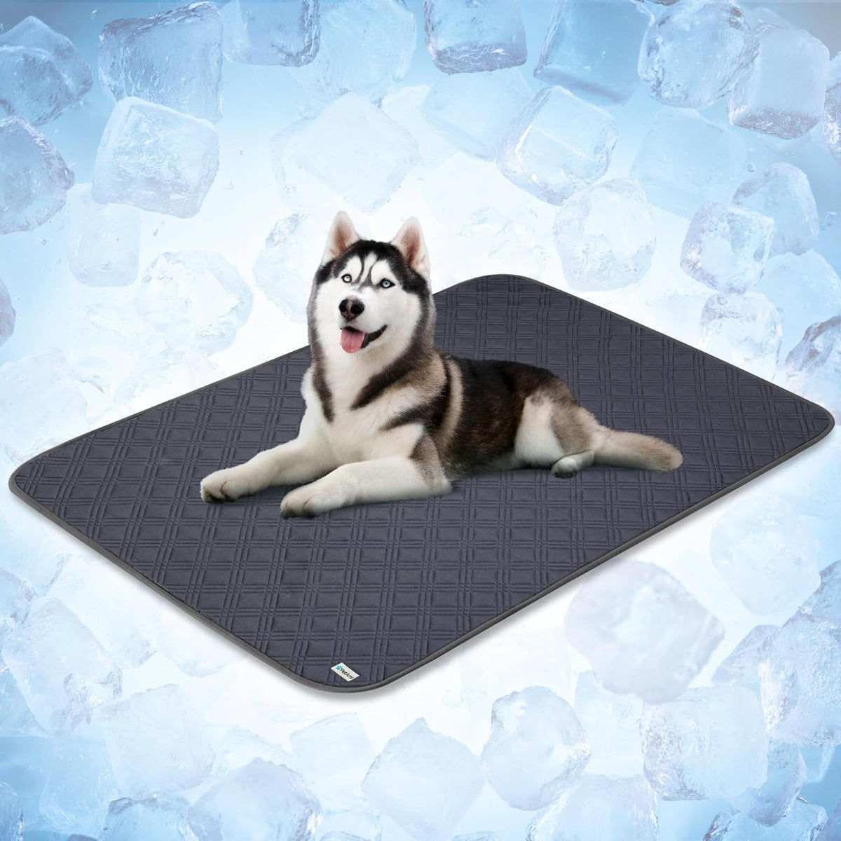 Petami Waterproof Dog Cooling Mat Pet Pad for Crate Couch Bed, Grey, 60X80