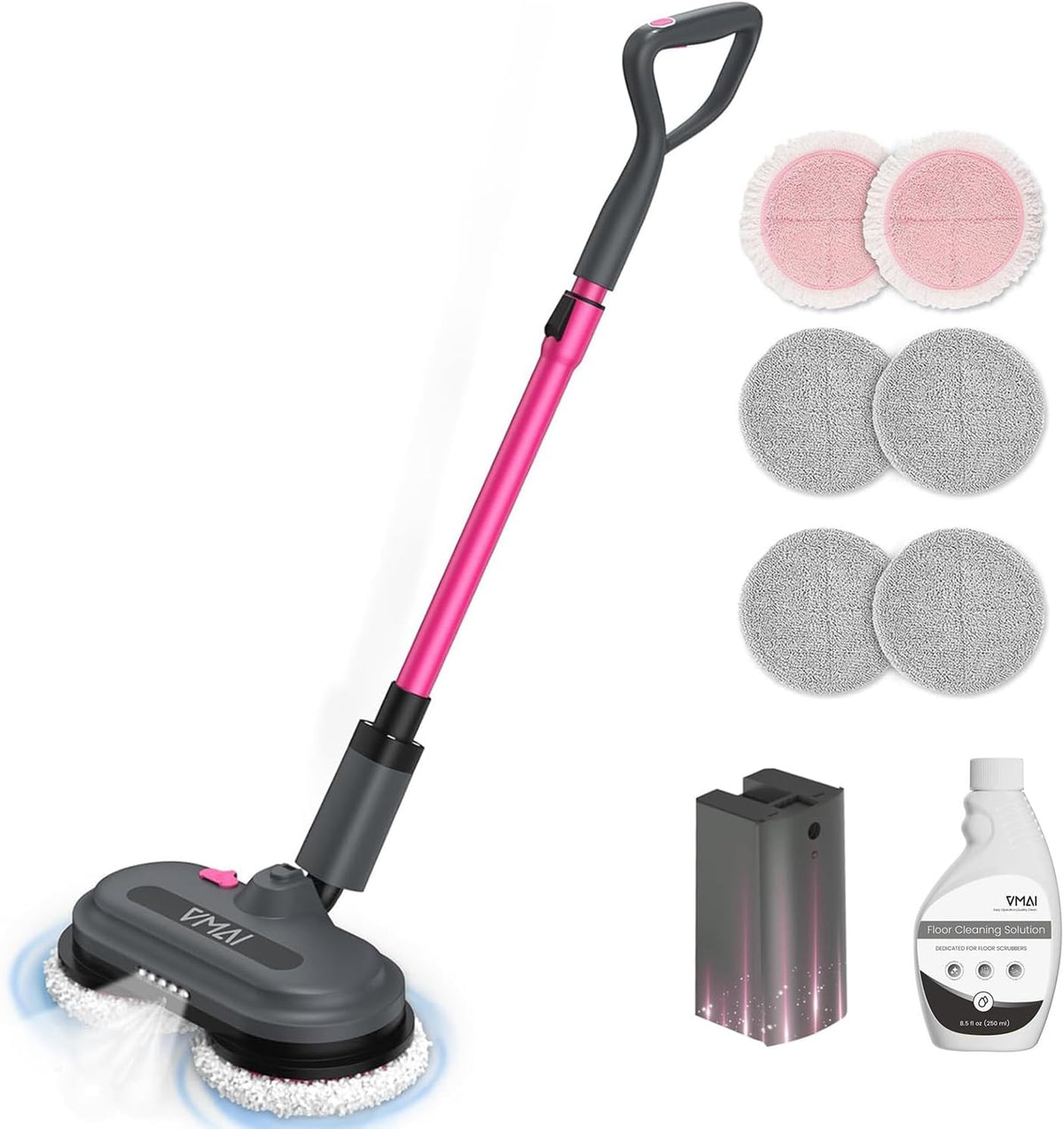 VMAI Cordless Electric Mop for Floor Cleaning, Detachable Battery